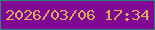 文字の大きさ：5、枠の色：308281、背景の色：810895、文字の色：d9af56 無料ブログパーツのブログ時計