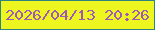 文字の大きさ：4、枠の色：308383、背景の色：edf61e、文字の色：a059b9 無料ブログパーツのブログ時計
