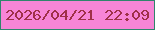 文字の大きさ：1、枠の色：30856c、背景の色：f785d6、文字の色：9f3048 無料ブログパーツのブログ時計