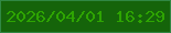 文字の大きさ：5、枠の色：308744、背景の色：15640a、文字の色：2ea402 無料ブログパーツのブログ時計