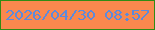 文字の大きさ：5、枠の色：308b14、背景の色：f9884e、文字の色：5c8adc 無料ブログパーツのブログ時計