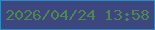 文字の大きさ：2、枠の色：308bc2、背景の色：3e467f、文字の色：4f884c 無料ブログパーツのブログ時計
