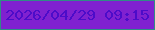 文字の大きさ：1、枠の色：308c86、背景の色：8021d0、文字の色：4c0cc9 無料ブログパーツのブログ時計