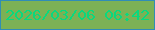 文字の大きさ：5、枠の色：308db6、背景の色：7cb155、文字の色：09d97e 無料ブログパーツのブログ時計