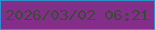 文字の大きさ：2、枠の色：308ece、背景の色：832f89、文字の色：3d4a38 無料ブログパーツのブログ時計