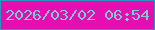 文字の大きさ：4、枠の色：3091bb、背景の色：e60eb0、文字の色：7ccbd2 無料ブログパーツのブログ時計