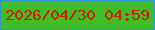 文字の大きさ：5、枠の色：3092dd、背景の色：41bd29、文字の色：cd1e01 無料ブログパーツのブログ時計