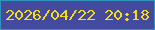 文字の大きさ：4、枠の色：3093bd、背景の色：444b9f、文字の色：f8dc18 無料ブログパーツのブログ時計