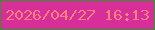 文字の大きさ：2、枠の色：30952a、背景の色：d82e99、文字の色：f6827b 無料ブログパーツのブログ時計