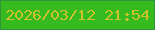 文字の大きさ：5、枠の色：30953a、背景の色：35bb1f、文字の色：cdc22c 無料ブログパーツのブログ時計