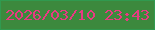 文字の大きさ：5、枠の色：309a4f、背景の色：3c893d、文字の色：e83a82 無料ブログパーツのブログ時計