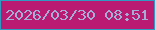 文字の大きさ：3、枠の色：309ac2、背景の色：ba1a72、文字の色：a2aed6 無料ブログパーツのブログ時計