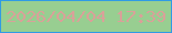 文字の大きさ：4、枠の色：309be4、背景の色：98ce91、文字の色：d9a199 無料ブログパーツのブログ時計