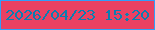 文字の大きさ：3、枠の色：309ffb、背景の色：ea4163、文字の色：0a7eb1 無料ブログパーツのブログ時計