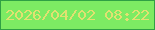 文字の大きさ：1、枠の色：30a044、背景の色：7deb63、文字の色：e1e171 無料ブログパーツのブログ時計