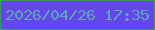 文字の大きさ：3、枠の色：30a15c、背景の色：6447eb、文字の色：5ca7b1 無料ブログパーツのブログ時計