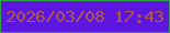 文字の大きさ：2、枠の色：30a347、背景の色：5d15e0、文字の色：ae5a4a 無料ブログパーツのブログ時計