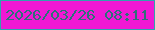文字の大きさ：1、枠の色：30a3ad、背景の色：f018d4、文字の色：2c7179 無料ブログパーツのブログ時計