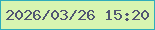 文字の大きさ：4、枠の色：30adbb、背景の色：d8f5b1、文字の色：505672 無料ブログパーツのブログ時計