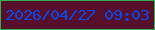 文字の大きさ：4、枠の色：30af4c、背景の色：580f2c、文字の色：0848e8 無料ブログパーツのブログ時計