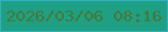 文字の大きさ：5、枠の色：30b2be、背景の色：1fa085、文字の色：457737 無料ブログパーツのブログ時計