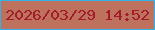 文字の大きさ：4、枠の色：30b2ea、背景の色：be725e、文字の色：a31a29 無料ブログパーツのブログ時計