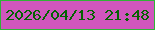 文字の大きさ：5、枠の色：30b337、背景の色：d056bd、文字の色：046301 無料ブログパーツのブログ時計
