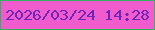 文字の大きさ：4、枠の色：30b360、背景の色：f05cce、文字の色：7125b7 無料ブログパーツのブログ時計