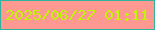 文字の大きさ：1、枠の色：30b39c、背景の色：fe9992、文字の色：c3f407 無料ブログパーツのブログ時計