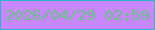 文字の大きさ：2、枠の色：30b3d0、背景の色：c688fb、文字の色：66c386 無料ブログパーツのブログ時計