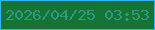 文字の大きさ：1、枠の色：30b6f3、背景の色：157334、文字の色：2d9988 無料ブログパーツのブログ時計