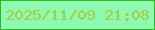 文字の大きさ：2、枠の色：30b725、背景の色：8ef9b1、文字の色：a4cd43 無料ブログパーツのブログ時計