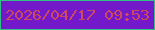 文字の大きさ：4、枠の色：30c184、背景の色：7419c9、文字の色：cc4a61 無料ブログパーツのブログ時計