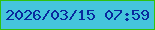 文字の大きさ：3、枠の色：30c20f、背景の色：45c5dd、文字の色：09299e 無料ブログパーツのブログ時計
