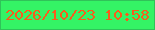 文字の大きさ：3、枠の色：30c259、背景の色：34f365、文字の色：f95b1c 無料ブログパーツのブログ時計