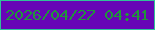 文字の大きさ：5、枠の色：30c299、背景の色：6705b6、文字の色：20953a 無料ブログパーツのブログ時計