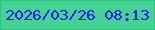 文字の大きさ：4、枠の色：30c37f、背景の色：44d393、文字の色：111ef9 無料ブログパーツのブログ時計