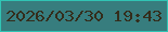 文字の大きさ：2、枠の色：30c4b4、背景の色：377d7e、文字の色：342d1c 無料ブログパーツのブログ時計