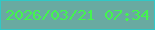 文字の大きさ：4、枠の色：30c8c6、背景の色：69aaa1、文字の色：43f54d 無料ブログパーツのブログ時計