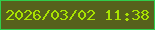 文字の大きさ：3、枠の色：30cc4c、背景の色：56611c、文字の色：a9e201 無料ブログパーツのブログ時計
