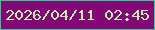 文字の大きさ：2、枠の色：30cc98、背景の色：830775、文字の色：bef0ad 無料ブログパーツのブログ時計