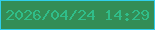 文字の大きさ：4、枠の色：30ceeb、背景の色：338d55、文字の色：30bd89 無料ブログパーツのブログ時計