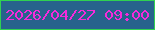 文字の大きさ：5、枠の色：30d151、背景の色：27638c、文字の色：f62bdb 無料ブログパーツのブログ時計