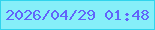 文字の大きさ：5、枠の色：30d4ed、背景の色：86eff9、文字の色：6164fa 無料ブログパーツのブログ時計