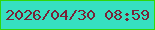 文字の大きさ：2、枠の色：30d70b、背景の色：36e0c1、文字の色：792237 無料ブログパーツのブログ時計