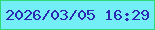 文字の大きさ：1、枠の色：30d976、背景の色：73eef7、文字の色：2a29b4 無料ブログパーツのブログ時計