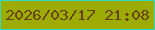 文字の大きさ：3、枠の色：30dabf、背景の色：9dac04、文字の色：674305 無料ブログパーツのブログ時計