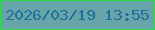 文字の大きさ：3、枠の色：30db48、背景の色：68a5aa、文字の色：1d719b 無料ブログパーツのブログ時計