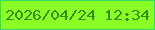 文字の大きさ：3、枠の色：30dc62、背景の色：8aff25、文字の色：388d17 無料ブログパーツのブログ時計