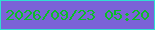 文字の大きさ：1、枠の色：30ded1、背景の色：7b62d7、文字の色：0bbe26 無料ブログパーツのブログ時計